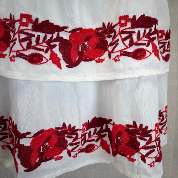 VICI Eyelet sleeve white embroidered 100% cotton tank size Small - Picture 2 of 7